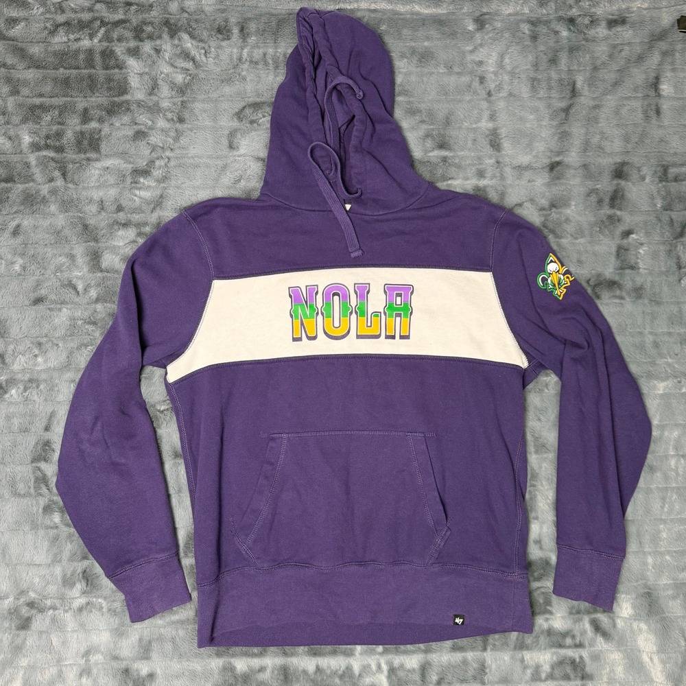 47 Brand New Orleans Pelicans NOLA Hoodie Mens Medium Purple NBA Basketball